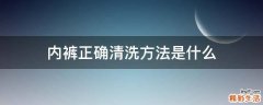 内裤正确清洗方法是什么