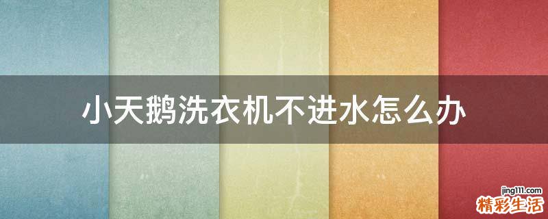 小天鹅洗衣机不进水怎么办