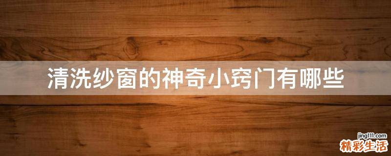 清洗纱窗的神奇小窍门有哪些