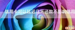 信用卡可以延迟几天还款不影响信用