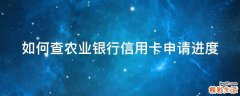 如何查农业银行信用卡申请进度