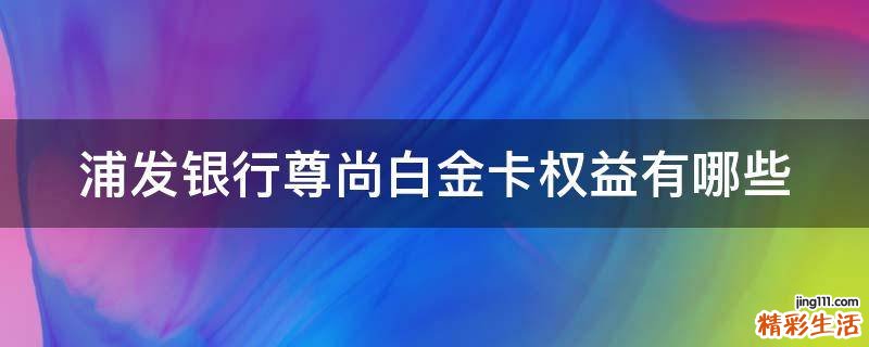 浦发银行尊尚白金卡权益有哪些
