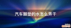 汽车脚垫的水怎么弄干
