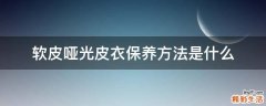 软皮哑光皮衣保养方法是什么