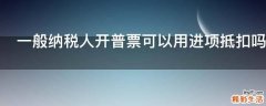 一般纳税人开普票可以用进项抵扣吗