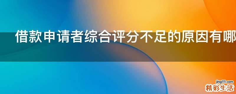 借款申请者综合评分不足的原因有哪些