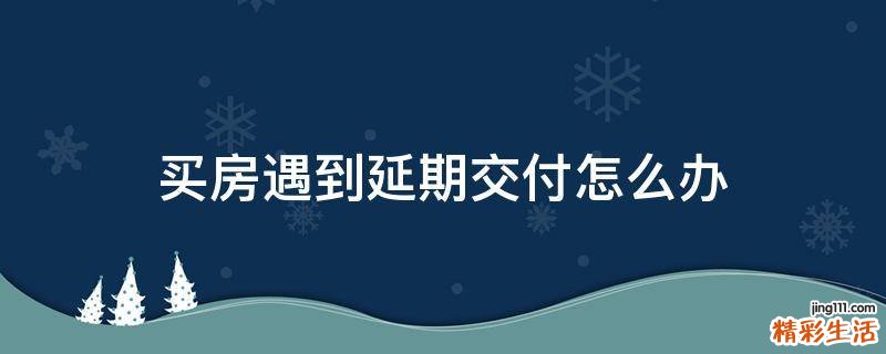 买房遇到延期交付怎么办