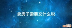 卖房子需要交什么税