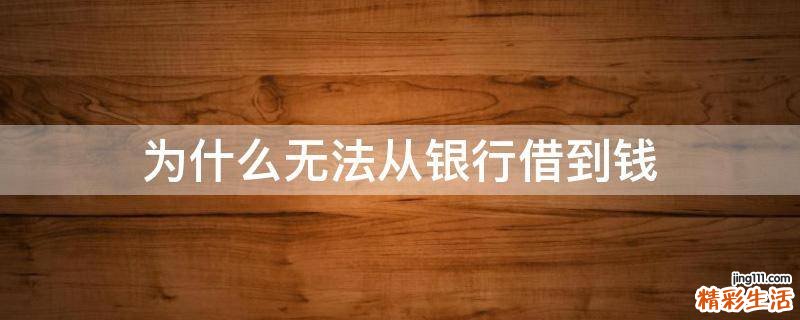 为什么无法从银行借到钱