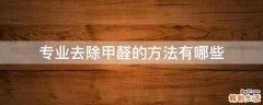 专业去除甲醛的方法有哪些