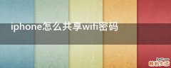 iphone怎么共享wifi密码
