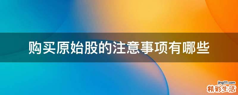 购买原始股的注意事项有哪些