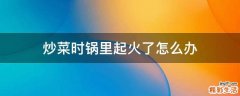 炒菜时锅里起火了怎么办