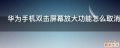 华为手机双击屏幕放大功能怎么取消