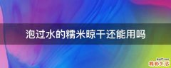 泡过水的糯米晾干还能用吗