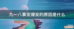 九一八事变爆发的原因是什么