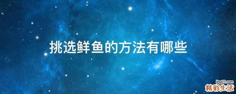 挑选鲜鱼的方法有哪些