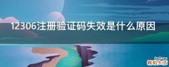 12306注册验证码失效是什么原因