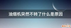 油烟机突然不转了什么是原因