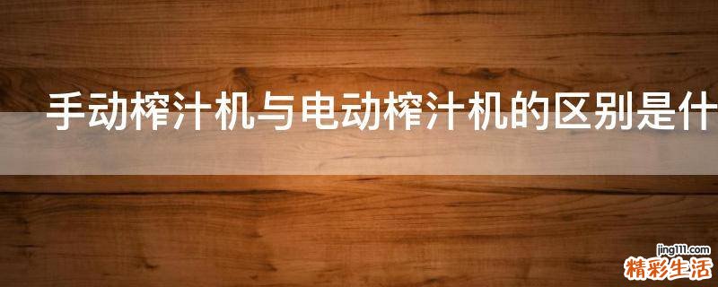 手动榨汁机与电动榨汁机的区别是什么