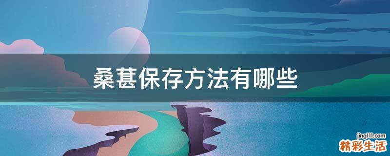 桑葚保存方法有哪些