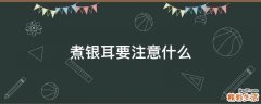 煮银耳要注意什么