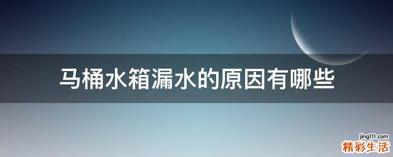 马桶水箱漏水的原因有哪些