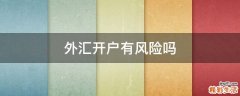 外汇开户有风险吗