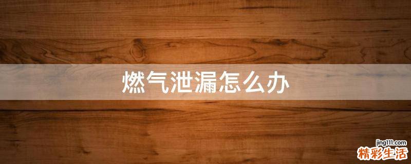 燃气泄漏怎么办