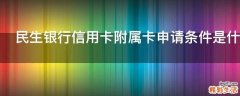 民生银行信用卡附属卡申请条件是什么
