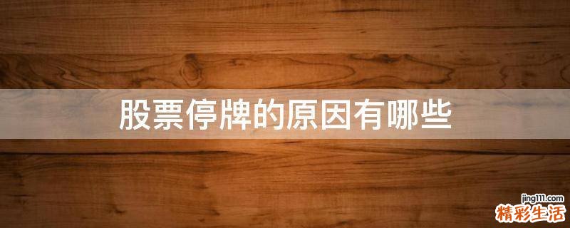 股票停牌的原因有哪些