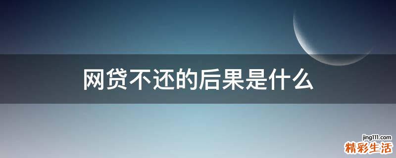 网贷不还的后果是什么