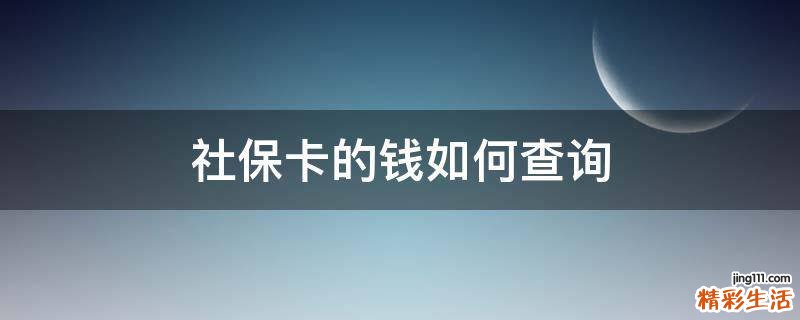 社保卡的钱如何查询