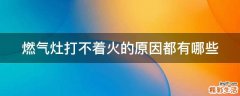 燃气灶打不着火的原因都有哪些