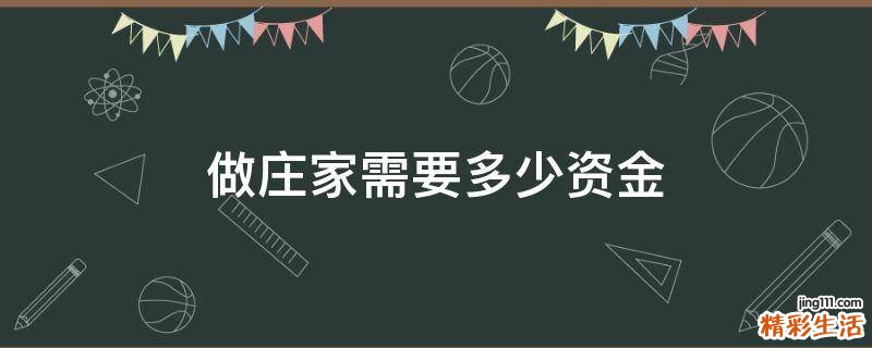 做庄家需要多少资金