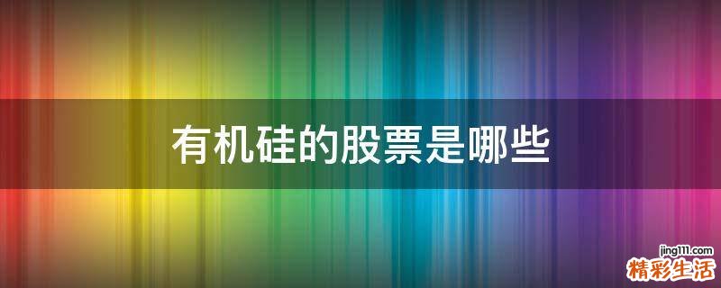 有机硅的股票是哪些