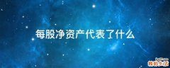 每股净资产代表了什么