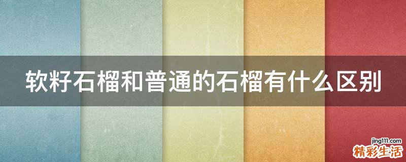 软籽石榴和普通的石榴有什么区别