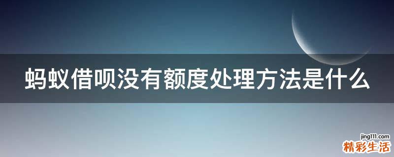 蚂蚁借呗没有额度处理方法是什么