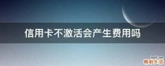 信用卡不激活会产生费用吗
