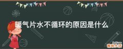 暖气片水不循环的原因是什么
