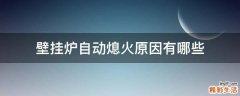 壁挂炉自动熄火原因有哪些