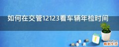 如何在交管12123看车辆年检时间