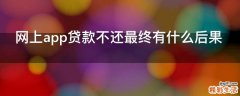 网上app贷款不还最终有什么后果