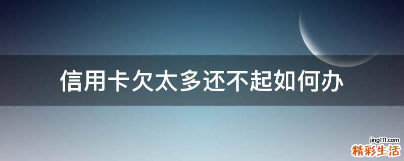 信用卡欠太多还不起如何办