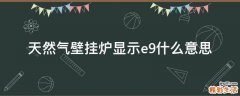 天然气壁挂炉显示e9什么意思