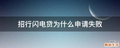 招行闪电贷为什么申请失败