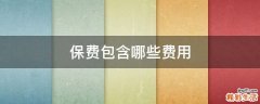 保费包含哪些费用