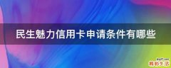 民生魅力信用卡申请条件有哪些