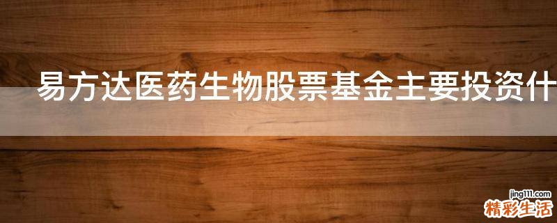 易方达医药生物股票基金主要投资什么